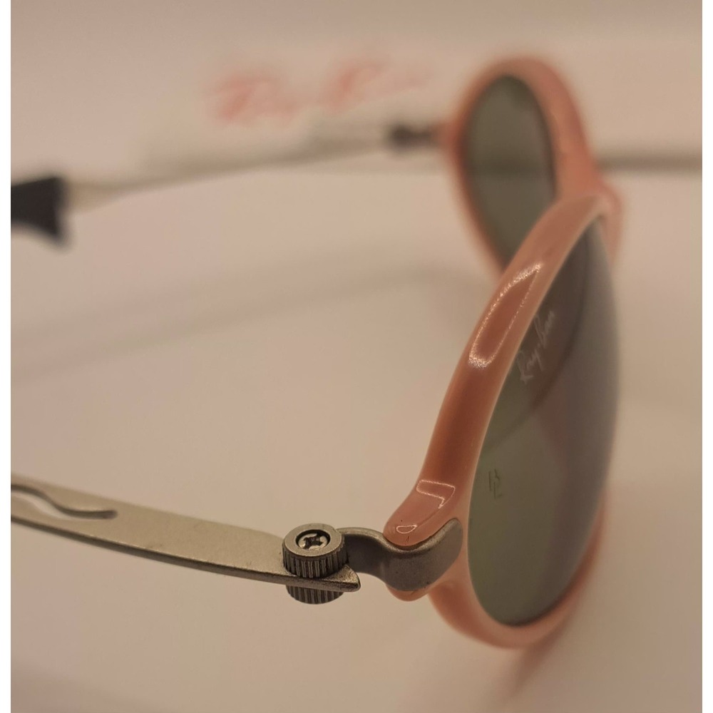 Vintage Pink Ray-Ban Orbs Sunglasses 80's Oval Bausch & Lomb Flash Mirror Lenses - Picture 15 of 16